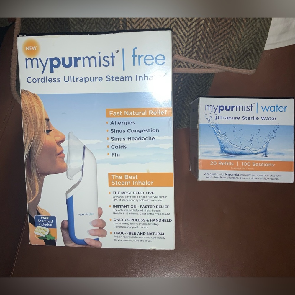 Mypurmist® Free Cordless Ultrapure Steam Inhaler & 20 Refills NEW MSRP $220.00